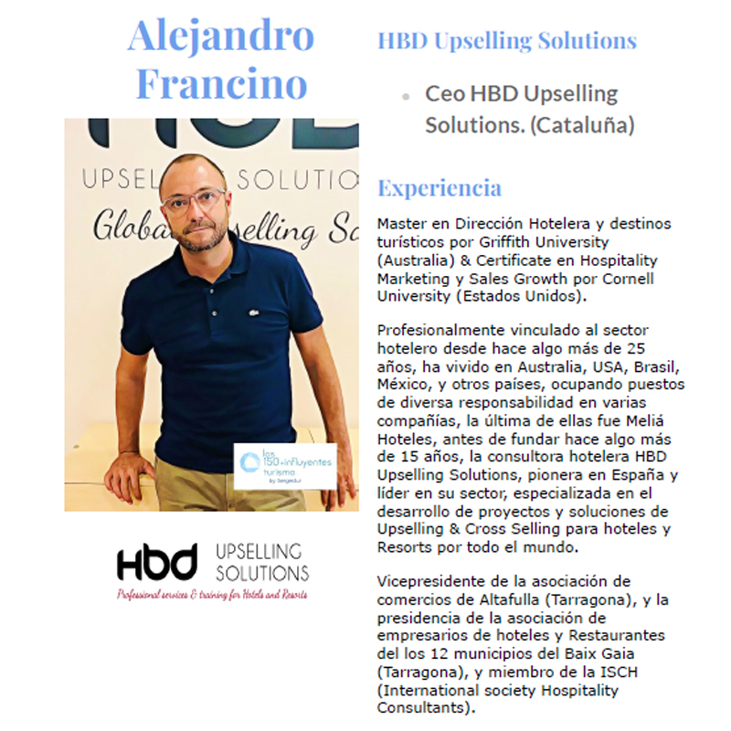 L’empresari altafullenc Jano Francino, d’HBD, entre les 150 persones més influents del sector del turisme